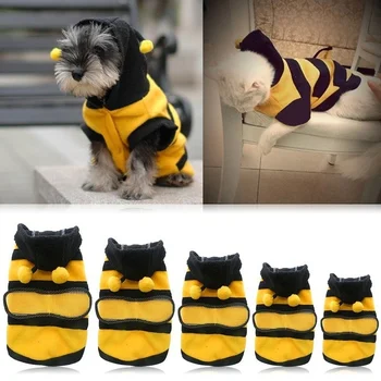 Biene Haustier Welpen Mantel Bekleidung Outfit Fleece Kleidung Hund Katze Hoodie Ausgefallenes Kostüm