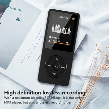 Tragbarer MP3-Player mit LCD-Digitalanzeige, FM-Radio, Video, Hifi-MP3-Player, E-Books, unterstützt Bluetooth