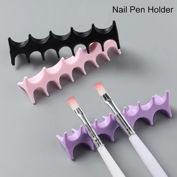 Weiche Silikon Nagel Stift Halter Pinsel Rack Regal UV Gel Pinsel Display-ständer Make-Up Malerei Stift Rest