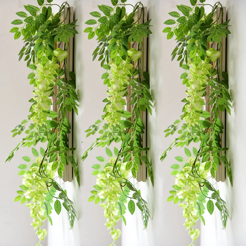 7ft 2m Blumenschnur Künstliche Glyzinienranke Girlande – Bild 2