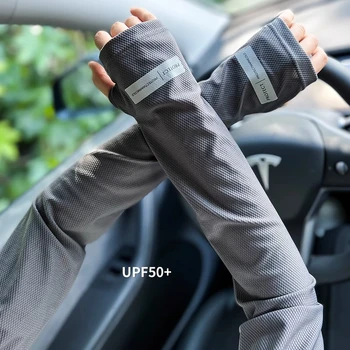 UV Solar Arm Ärmel Männer Radfahren Maske Langarm Eis Seide Fahren Arm Abdeckung Sonnenschutz Sommer Frauen