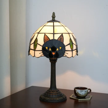 Schwarze Katzen-Tischlampe für Schlafzimmer-Nachttisch-Dekoration, Tier-Nachttischlampe für Kinderzimmer