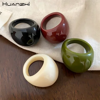 HangZhi 4 teile/satz Vintage Unregelmäßige Geometrische Harz Ring Set für Frauen Neue Boho Geometrische Finger