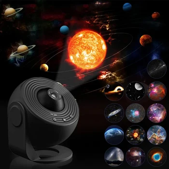 Nachtlicht 13 IN 1 HD Galaxy Star Planetarium Projektor 360° drehbar für Schlafzimmer Nachttisch Dekoration