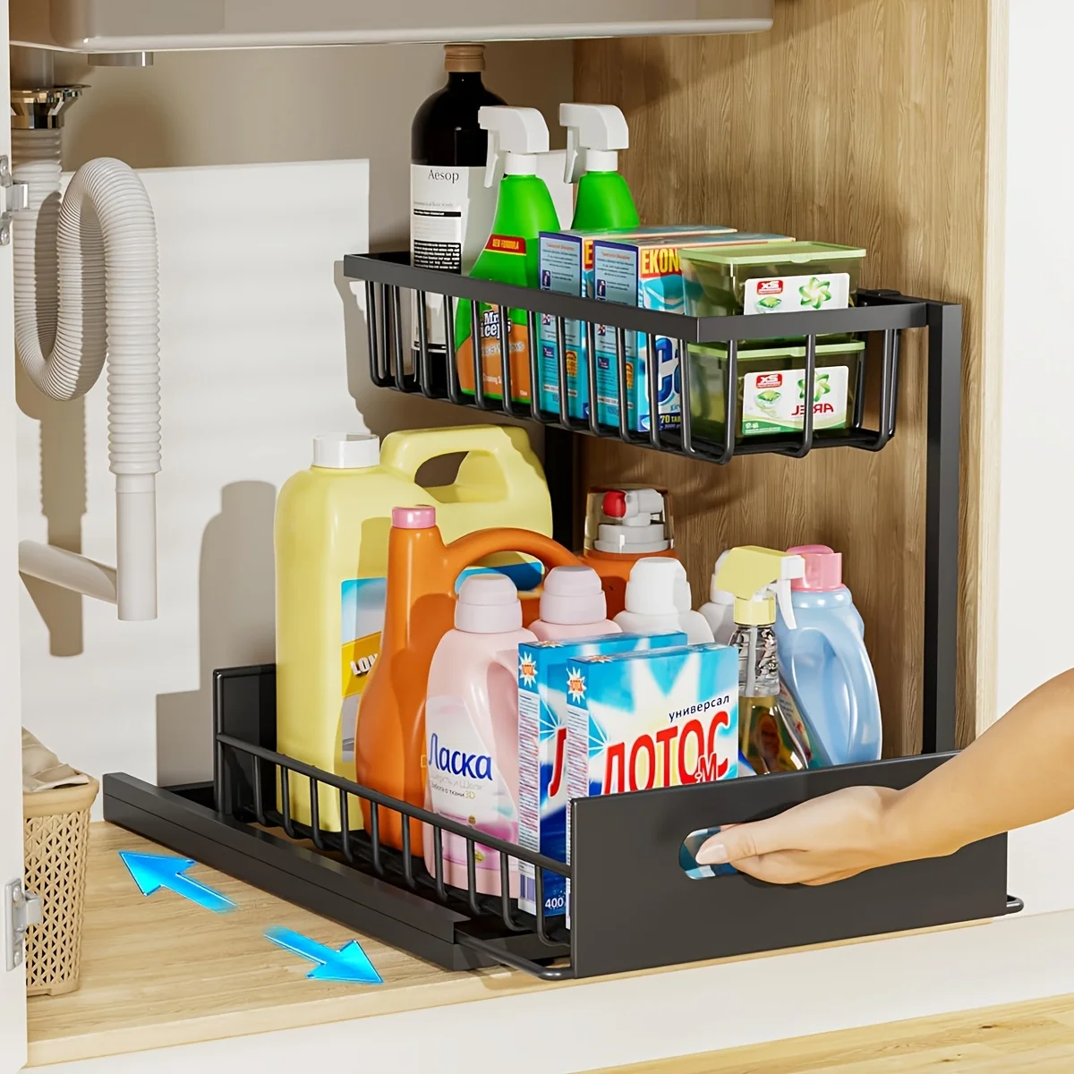 2-stufiger verschiebbarer Organizer unter der Spüle – Bild 5