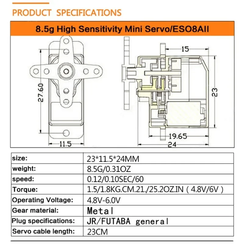 2026 EMAX ES08MDII ES08MD II Metallgetriebe Digital Servo – Bild 6