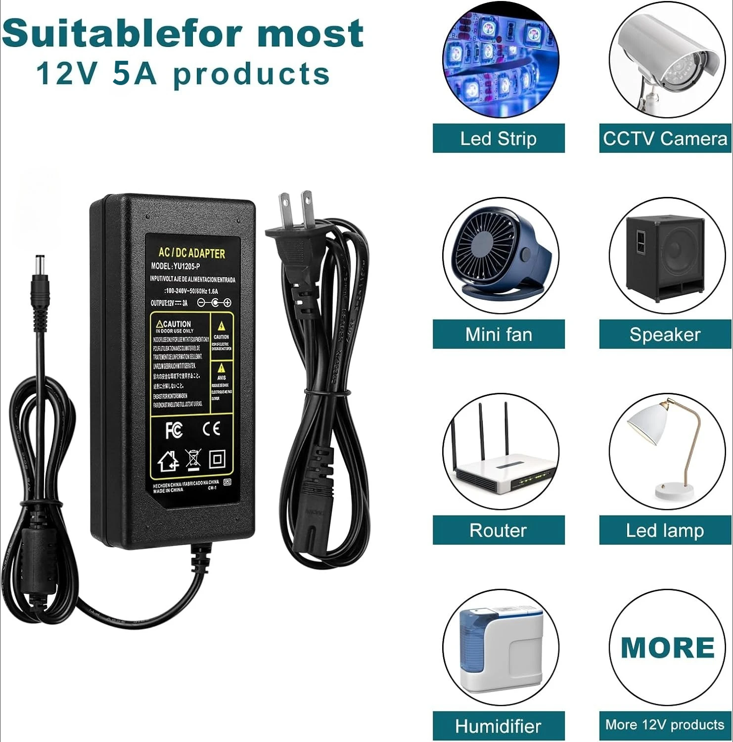 DC 5V 12V 24V Netzteiladapter AC110-240V 1A 2A 3A 5A 6A 8A – Bild 6