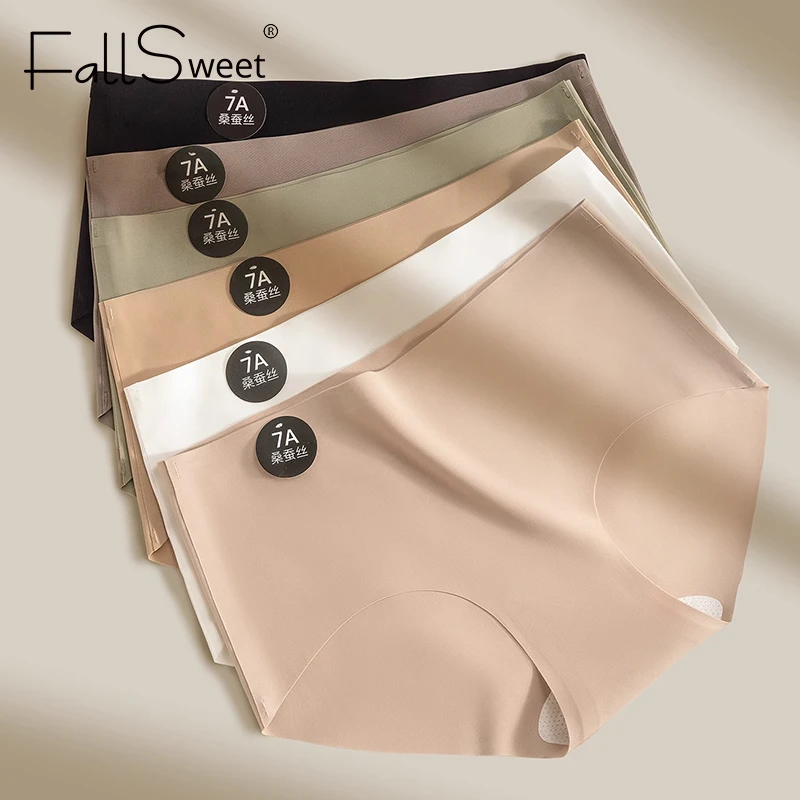 Falllsweet 4 Teile/satz Nahtlose Seiden Slips Für Frauen – Bild 2
