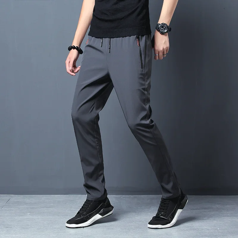Männer Casual Hosen Stretch Slim Fit Elastische Taille Jogger – Bild 4