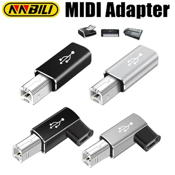 NNBILI USB-B-Stecker auf USB-Typ-C-Buchse, Adapter für Scanner, Drucker, Konverter, USB-Übertragung