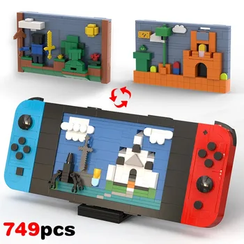 MOC Handheld Spielkonsole Bausteine Set Retro Controller Maschine Idee DIY Ziegel Modell Spielzeug für Kind