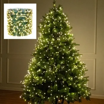 Weihnachts-LED-Lichterkette, 5 m/10 m/20 m/30 m, grüner Kupferdraht, Lichterkette mit USB-Fernbedienung
