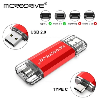 TYP C USB 2.0-Flash-Laufwerk OTG-Stick 128 GB 64 GB 32 GB 16 GB 8 GB 4 GB externer Speicher-Stick