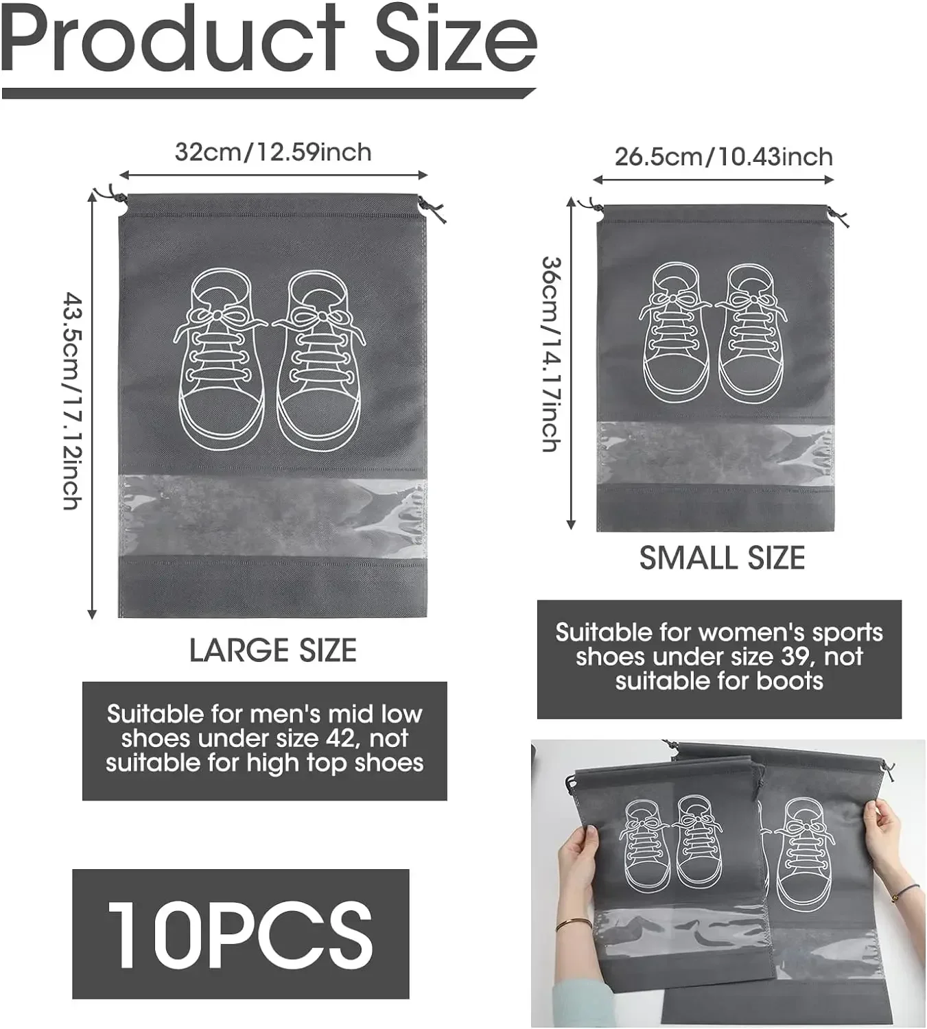 5/10PCS Schuhe Lagerung Organizer Taschen Vlies Schuh Staub – Bild 2