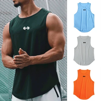 Sommer männer Gym Tank Top Fitness Training Kleidung Schnell trocknend Lose Bodybuilding Ärmelloses Shirt