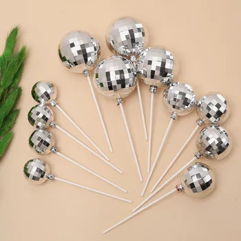 Silber Disco Ball Kuchen Topper 1970er Jahre Disco Thema Geburtstag Party Kuchen Dekoration Cowboy (12 Stück)