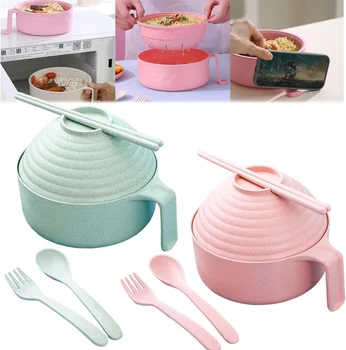 Ramen-Schüssel-Set, Ramen-Nudelschüssel mit Essstäbchen, Ramen-Schüssel, mikrowellengeeigneter Kochschüssel