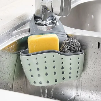 Küche Waschbecken Halter Hängen Ablauf Korb Einstellbare Seife Schwamm Regal Organizer Bad Wasserhahn Halter