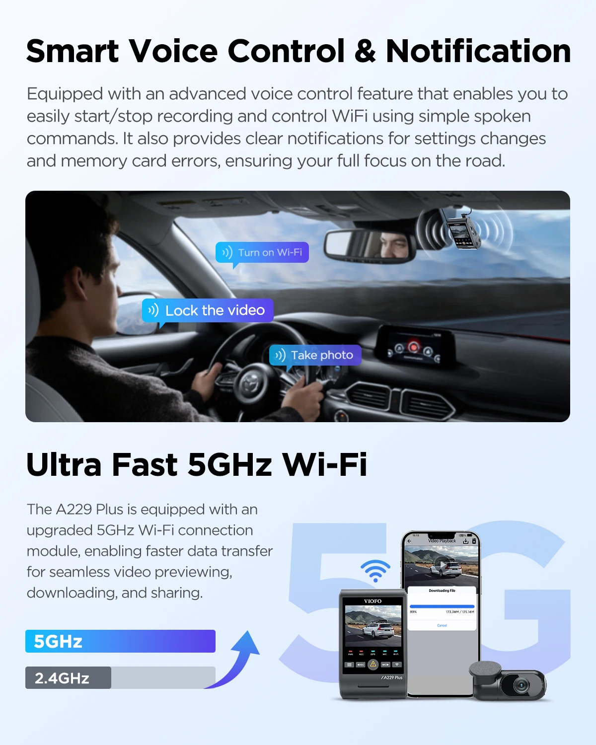 VIOFO A229 PLUS Auto Dvr 2K HDR Video Recorder 5GHZ WI-FI GPS – Bild 5