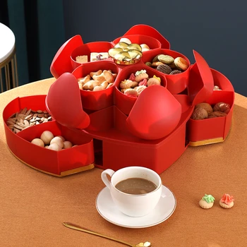 Obst Platte Haushalt Wohnzimmer Kaffee Tisch Doppel Schicht Rotierenden Candy Box Kreative Snack Getrocknete