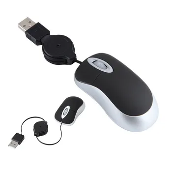 Mini-USB-Maus mit 4-70 cm Verlängerungskabeln, optische Mäuse, 1000 dpi, 3 Tasten für PC, Computer, Laptop