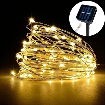 12m 100leds Solar String Fairy Lichter Outdoor Pfad Girlanden Lampe Terrasse Wasserdicht Weihnachten Hochzeit