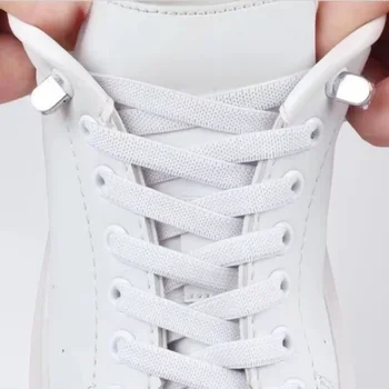 Schnürsenkel ohne Krawatte, elastische Schnürsenkel, Sneakers, 8 mm, verbreiterte flache elastische