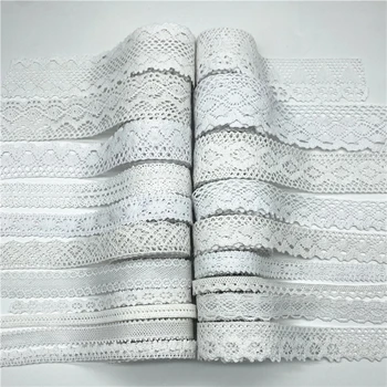 10mm-50mm 2Yards weißes 100% Baumwoll spitzen band für Bekleidung Nähen Stoff trim Baumwolle gehäkelte Spitze