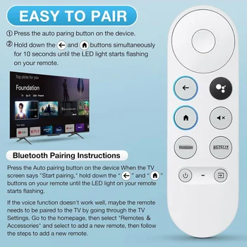 G9N9N Ersatz-Sprachfernbedienung NUR für Google Chromecast 4k Snow Streaming Media Player Matching