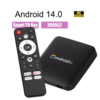 Smart TV Box H96 MAX S905L3 Android 14.0 4K BT Google Voice Remote Media Player Home Android Set Top Box 2GB