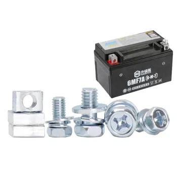 2er-Set Motorrad-Batterieklemmen-Schrauben- und Muttern-Set - universeller M5-M6-Schraubensatz für Roller