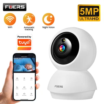 Fuers 5MP WLAN-Kamera Kompatibel mit Tuya Smart Home Kabellose IP-Überwachungskamera für Innenräume