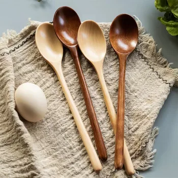 Holz löffel Geschirr Küche Kochgeschirr Werkzeuge Suppe Teelöffel Catering Koch werkzeug Kaffees (2 Stück)