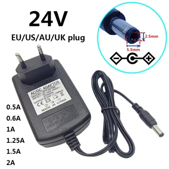 AC/DC-Adapter, 24 Volt, Netzteil, 24 V, 1 A, 1,5 A, DC-Netzteil, 24 V, 2 A, Universal-Adapter, 0,5 A, 0,6 A