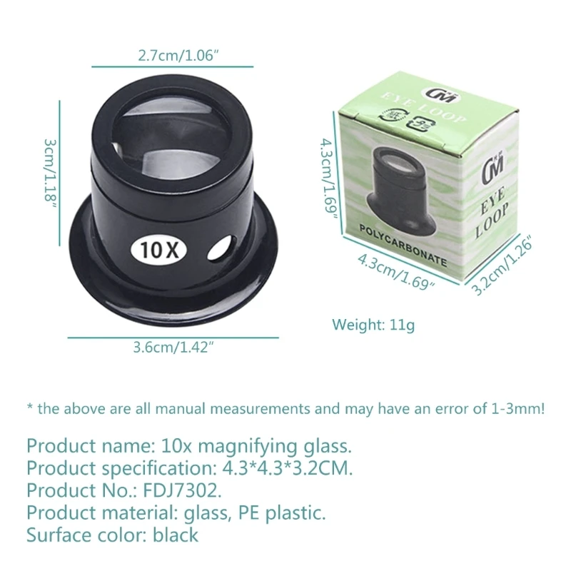 Juweliere Augenlupe Schlaufenlupe Glas Uhrmacher – Bild 6