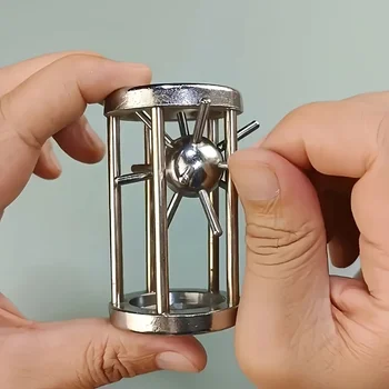 Käfig-Herausforderungsspiel aus Edelstahl - komplexes mehrschichtiges Puzzle-Spielzeug für Erwachsene, ideales