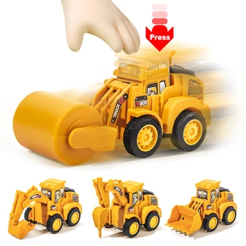Engineering Fahrzeug Modell Presse Schiebe Auto Bagger Bulldozer Kinder Pädagogisches Bau Fahrzeug Spielzeug