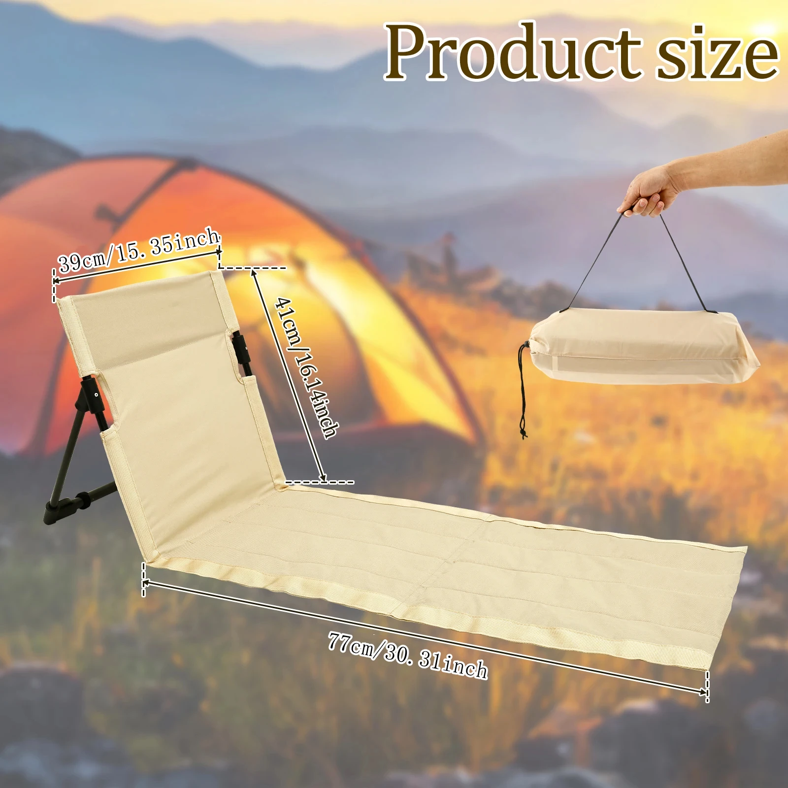 Outdoor Faltbare Camping Stuhl Oxford Tuch Camping Boden – Bild 3