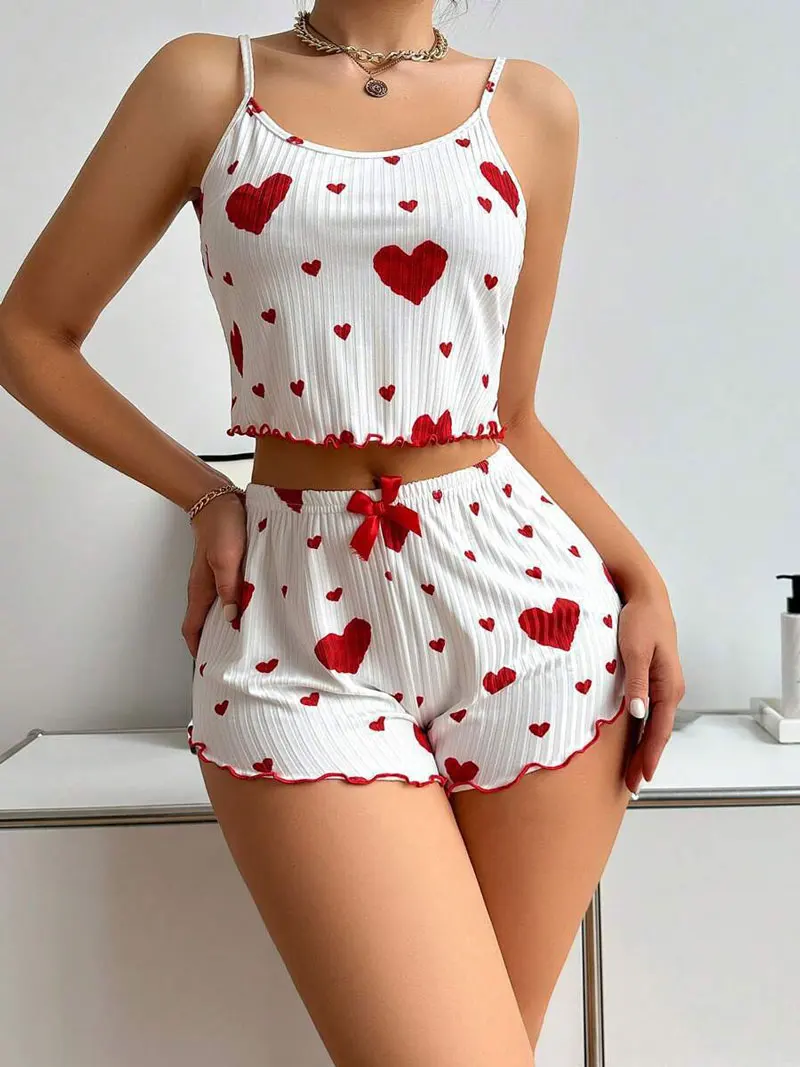 2-teiliges Set für Damen, Pyjama-Shorts, Anzug, Homewear – Bild 2