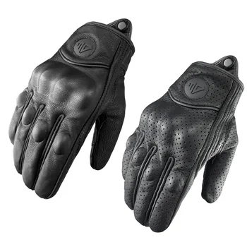 Motorradhandschuhe für Herren und Damen, Leder-Fahrradhandschuhe, Motorrad ATV Motor S-3XL, Fahrradhandschuhe