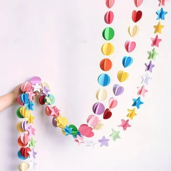 3D Papier-Kreis-Girlande Heimdekoration Papierbanner Deko Hochzeit Geburtstag Party DIY Hängedekoration