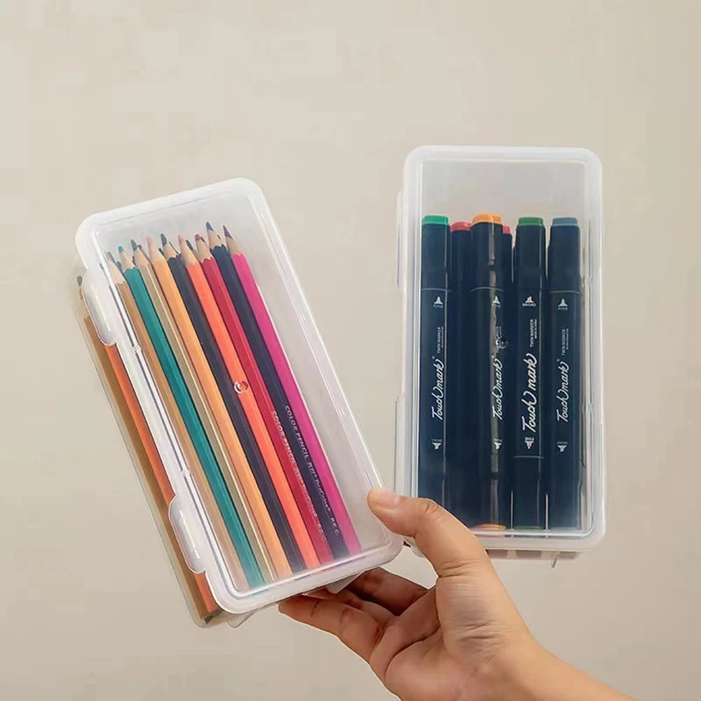 1/2/3/4 Stück durchsichtige Bleistiftbox mit großer – Bild 5