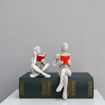 Lesepapierzellstoff, Frau, Denker, Statue, Dekoration, kreatives Kunstdesign, modernes Zuhause, Büro
