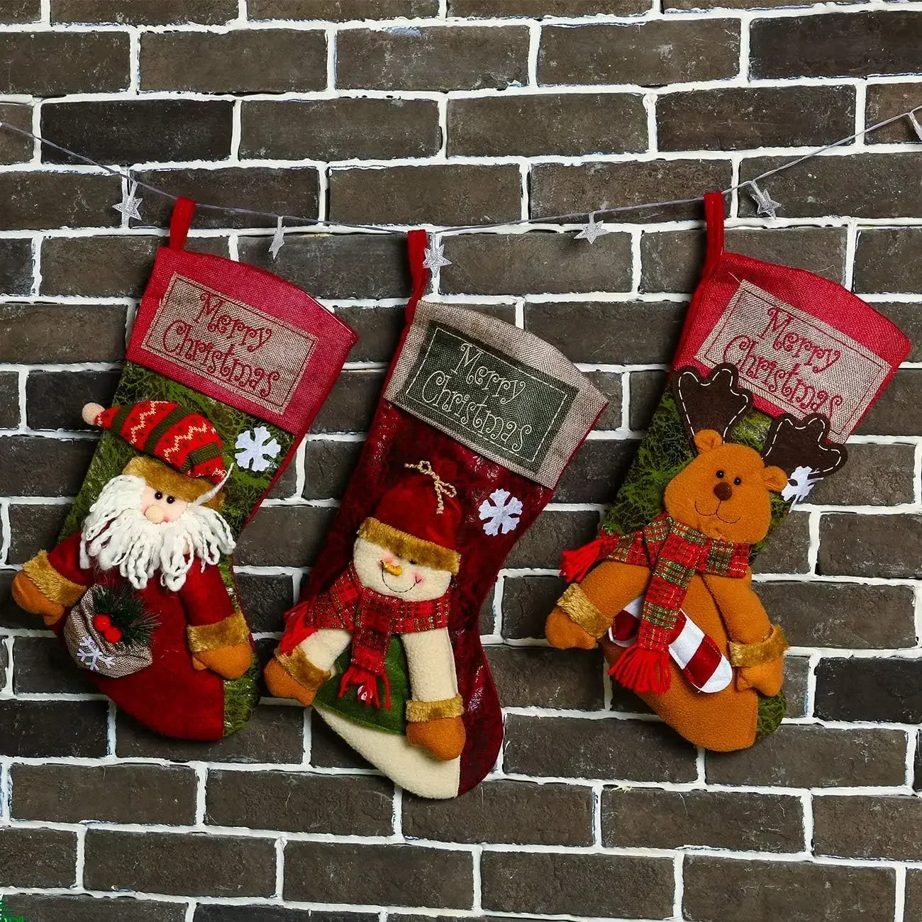 Weihnachtsstrumpf Rentier Weihnachtsgeschenktüte, 3D Plüsch – Bild 4