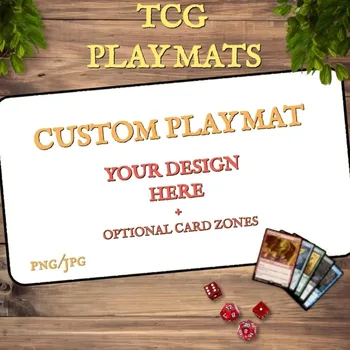 Maßgefertigte TCG-Spielmatte 24"X14" Personalisierte Spielmatte Benutzerdefinierte Brettspielmatten mit Zonen