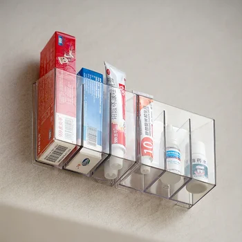 An der Wand montierter Medikamentenfach-Organizer für den Haushalt / Aufbewahrungsbox für röhrenförmige