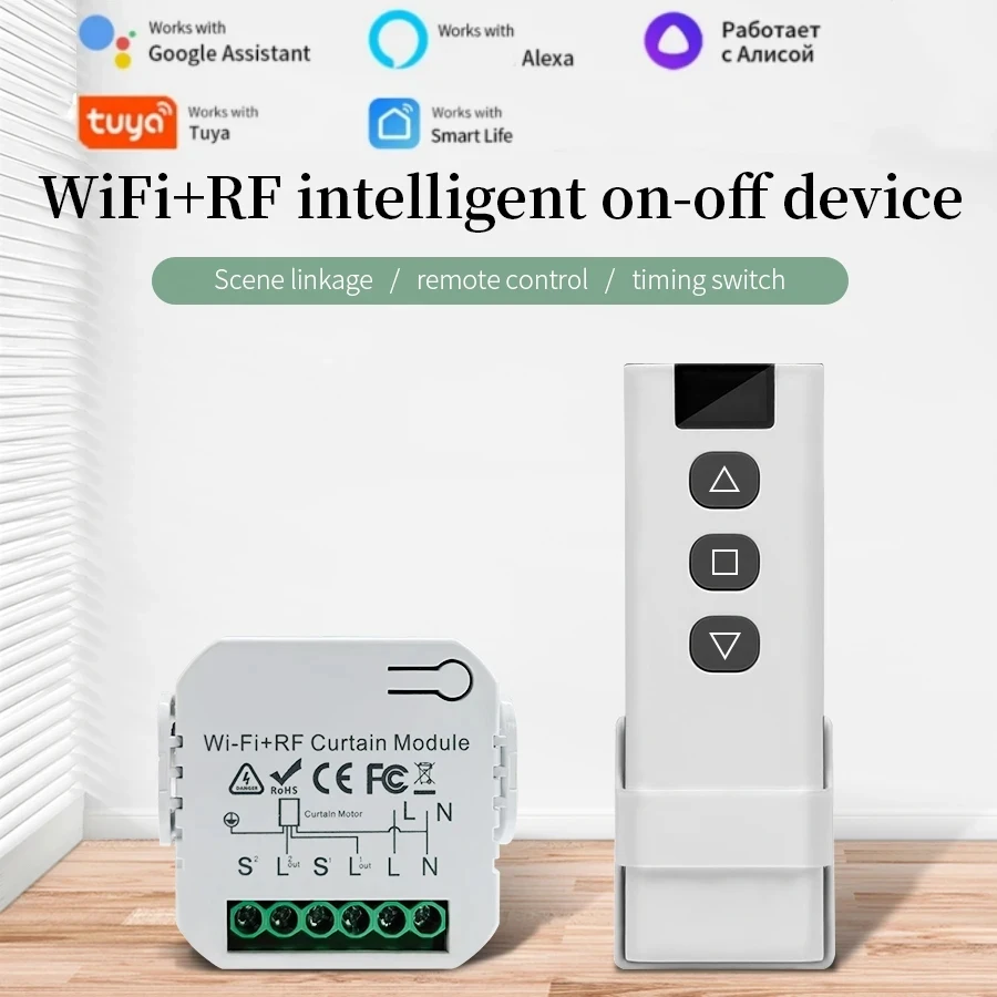 Tuya WiFi Smart Vorhang Schalter Rollos Shutter Modul 433 MHz