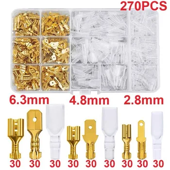Box Isolierte Männlich Weiblich Draht Stecker 2,8/4,8/6,3mm Elektrische Crimp Terminals Termin Spaten