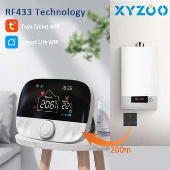 RF Wireless Thermostat Smart WiFi Boden Heizung Für Gas Kessel Batterie Powered Tuya Temperatur Controller