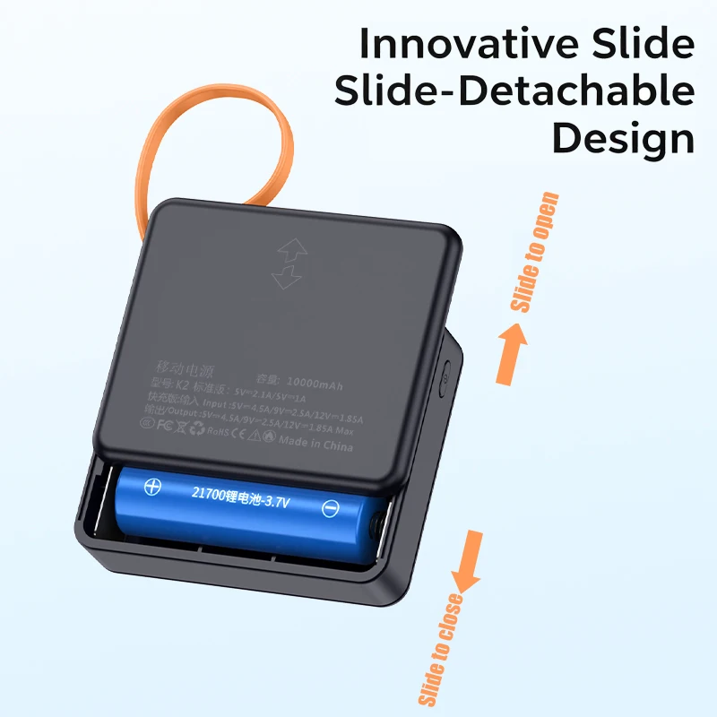 KEBIDU 10W PD 22,5W Schnellladungs-Powerbank-Gehäuse 2x21700 – Bild 3